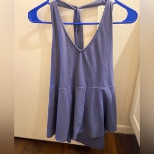 Cerulean blue Torrid 1X Halter Peplum top
